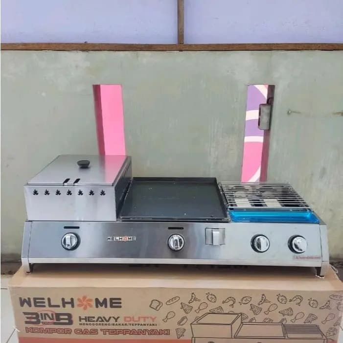 KOMPOR GAS WELHOME TEPANYAKI 3IN1 BN