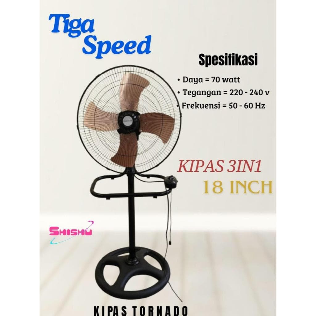 Tornadofan Okayama 18 Inch 1831 3 in 1 Berdiri