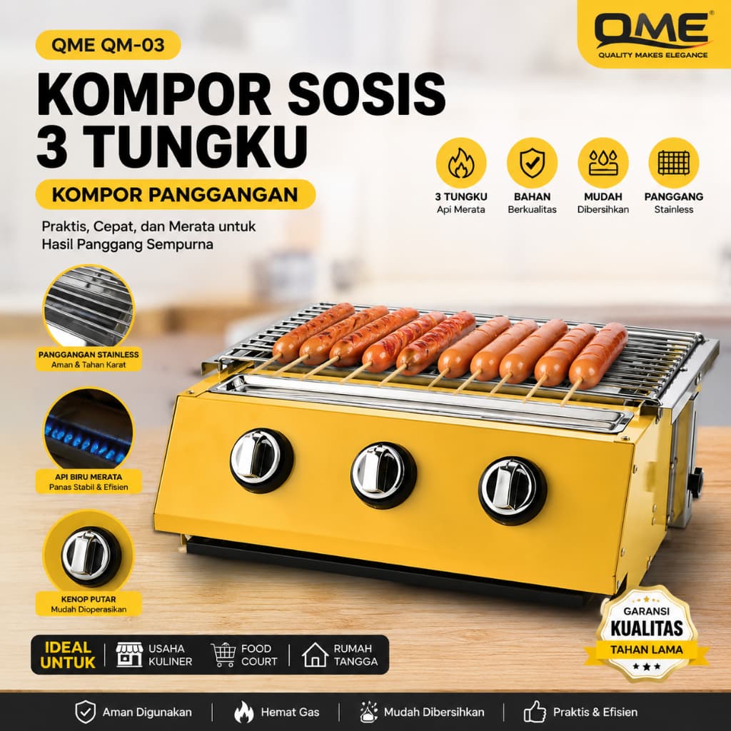 KOMPOR SOSIS 3 TUNGKU QME QM-03