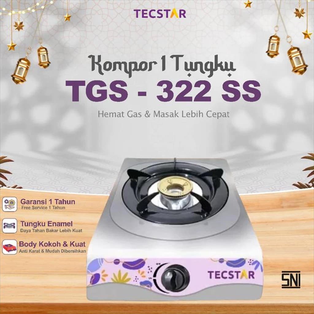 KOMPOR TECSTAR TG-322 1 TUNGKU TEFLON