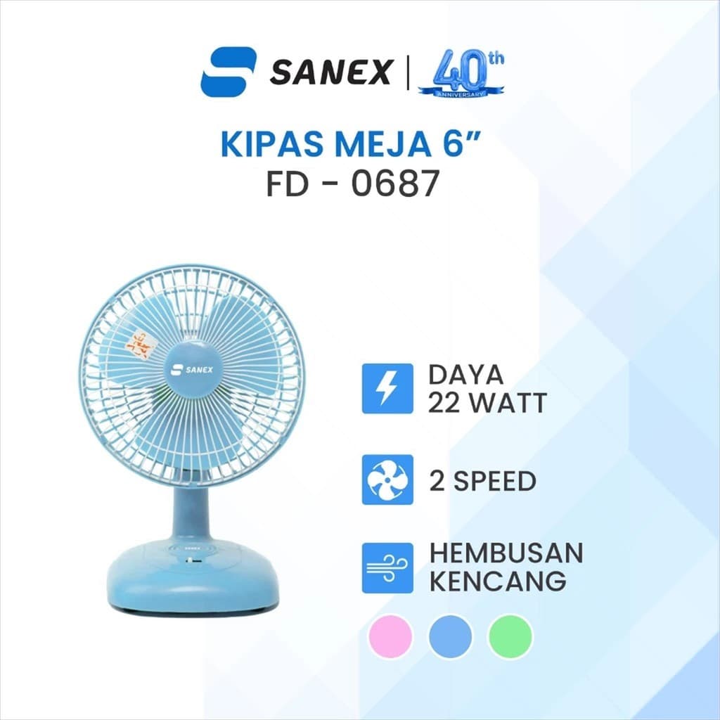 DESK FAN SANEX 6INC FD 0687