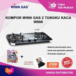KOMPOR WINN GAS 2 TUNGKU KACA W888